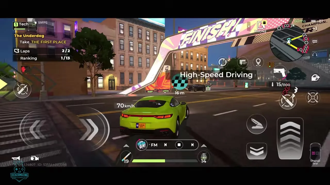 Gangstar Mirage City stolen performance car mid-race — upgrades beat paint